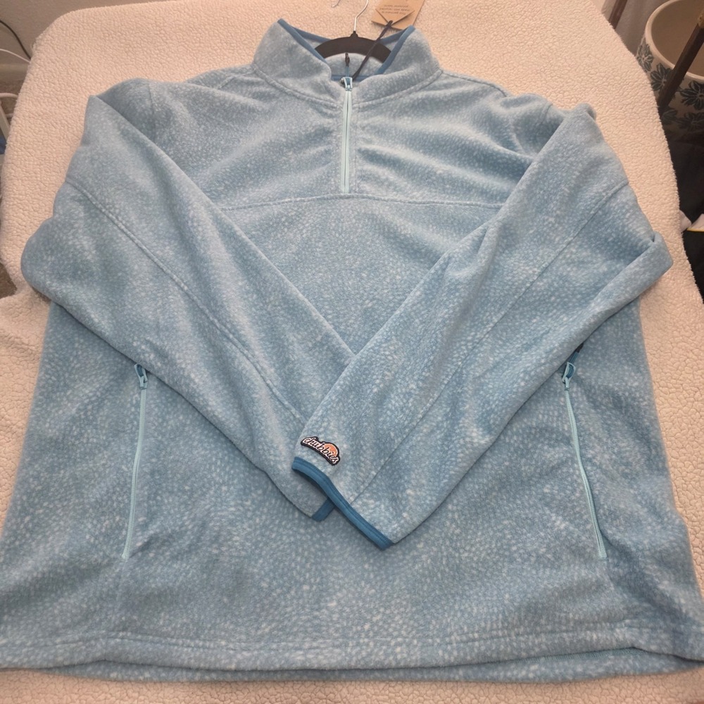 Chubbies Men The Tundra Blue Quarter Zip Fleece Pullover Sweater XL NWT